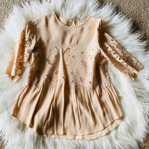 Club Monaco Light Pink Eyelet Blouse - S